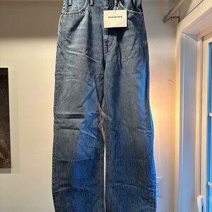 Alexander Wang Blue Flare Wide Leg Jeans